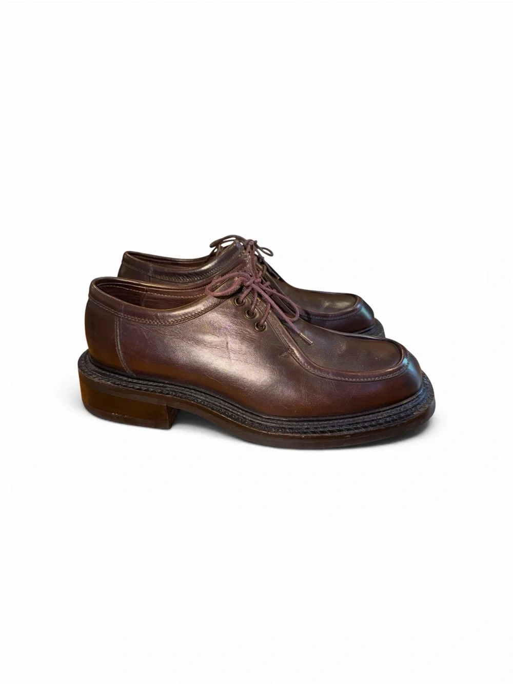 Vintage Prada chunky Leather Penny Loafers-ILGA Rubber Sole Mens US 9.5 UK 10.5